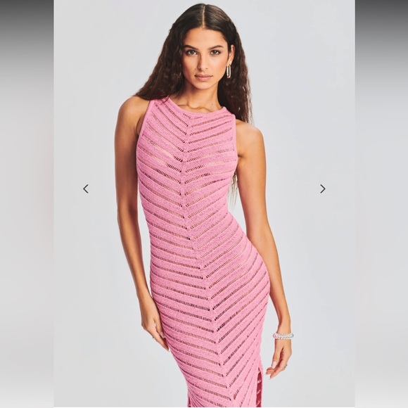 Shani Shemer Swimwear Retrofete Designer Kate Crochet Knit Midi Dress Barbie - Picture 3 of 17